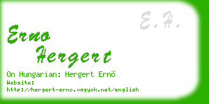 erno hergert business card