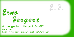 erno hergert business card